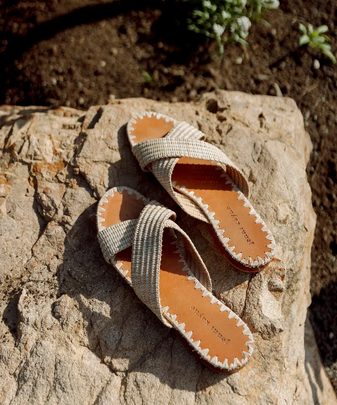 Raffia Crossover Sandal