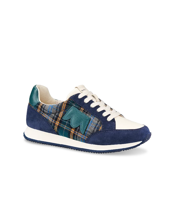 The Roadrunner - Navy Plaid Suede